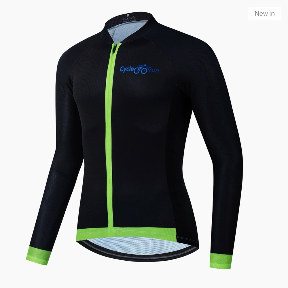 Cycle Run Men's Black and Green Cycle/Bike Gear Shirt
